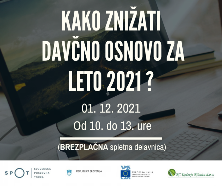 Kako znižati davčno osnovo za leto 2021?