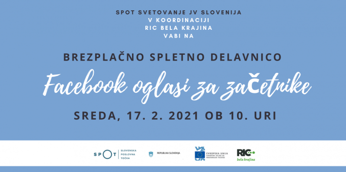 Brezplačna spletna delavnica Facebook oglasi za začetnike