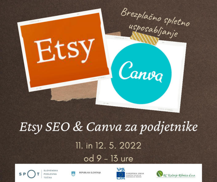 Spletno usposabljanje Etsy SEO in CANVA za podjetnike