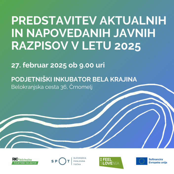 Predstavitev aktualnih in napovedanih javnih razpisov v letu 2025
