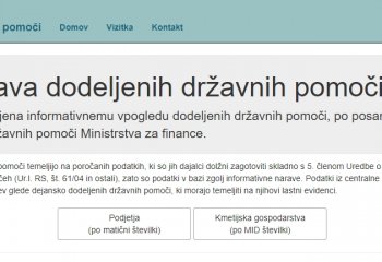 Podatki o državnih pomočeh sedaj dostopni preko nove spletne aplikacije