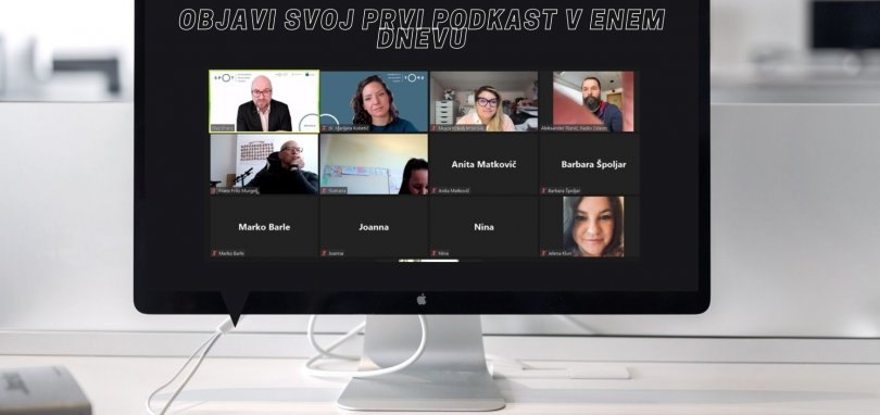 Izvedli smo spletno delavnico Objavi svoj prvi podkast v enem dnevu s predavateljem Blažem Brancem